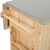 Outdoor Kitchen Island Fir Wood Kitchen Island with Stainless Steel Top, Ample Storage Space, Towel and Spice Racks and a Bottle Opener for Outdoor