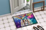 NEW Bearded Collie Hippie Dawg Doormat Front Door Mat Indoor Outdoor Rugs for Entryway, Non Slip Washable Low Pile, 18H X 27W