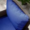 Outsunny 4-Piece Patio Chair Cushion and Back Pillow Set, Seat Replacement Patio, Cushions Set for Outdoor Garden Furniture, Navy Blue