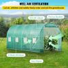 VEVOR Walk-in Tunnel Greenhouse, 14.8 x 6.6 x 6.6 ft Portable Plant Hot House w/ Galvanized Steel Hoops, 1 Top Beam, Diagonal Poles