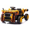 24V Two-seater Kids Ride On Electric Car W/parents control,Seat width 19.69in,400W motor,E-rear dump,light&rear searchlight,USB,MP3,Bluetooth,Music