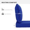Outsunny 4-Piece Patio Chair Cushion and Back Pillow Set, Seat Replacement Patio, Cushions Set for Outdoor Garden Furniture, Navy Blue