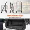 VEVOR Folding Shopping Cart, Jumbo Grocery Cart with Double Baskets, 360° Swivel Wheels, Heavy Duty Utility Cart