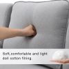 [VIDEO provided] [New] 114.2" Upholstered Sofa with Console, 2 Cupholders and 2 USB Ports Wired or Wirelessly Charged