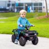 Aosom Green 12V Kids ATV Electric 4-Wheeler Ride-On Toy with Music LED Headlights Forward Backward Function for Ages 3-5