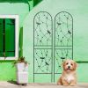 2 Pack Metal Garden Trellis 86.7" x 19.7" Rustproof Trellis for Climbing Plants Outdoor Flower Support Dragonfly Deco Black