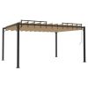 Gazebo with Louvered Roof 9.8'x13.1' Taupe Fabric and Aluminum