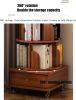 Rotating Bookshelf, 360 Display Corner Bookshelf for Small Space, 6 Tier Bookcase Storage Rack with Wheels, Wood Narrow Organizer for Bedroom