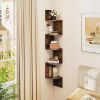 5-Tier Corner Shelf Floating Bookshelf Wall Mounted Storage Organizer