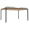 Gazebo with Louvered Roof 9.8'x13.1' Taupe Fabric and Aluminum
