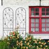 4 Pack Metal Garden Trellis 86.7" x 19.7" Rustproof Trellis for Climbing Plants Outdoor Flower Support Butterfly Deco Black