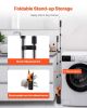 Broom and dustpan set, 54.33 inches long handle, upright dustpan with lightweight stainless steel rod, upright dustpan
