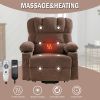 Electric Power lift lounge chair with a USB & Remote with message, heating and vibration functions: Brown