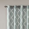 Fretwork Print Grommet Top Window Curtain Panel(Only 1 Pc Panel)