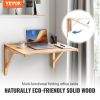 VEVOR Wall Mounted Folding Table, Wall Mounted Drop Leaf Tables, Solid Wood Floating Desk for Dining, Laundry Room, Office
