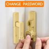2 Packs Gold 90 Degree Barn Door Lock, Mechanical Password Lock, Flip Latch with Combination,3 Digit Password Keyless, Protect Privacy, for Cabinets