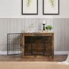 Dog Crate Furniture with Cushion, Wooden Dog Kennel Furniture, Heavy Duty Dog Cage, 40" Dog Kennel with Double Doors, Dog Crates for Large Dogs