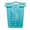 2 Bushel Lamper Plastic Laundry Basket with Silver Handles, Teal Splash, 2 Pack
