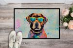 NEW Chocolate Labrador Hippie Dawg Doormat Front Door Mat Indoor Outdoor Rugs for Entryway, Non Slip Washable Low Pile, 18H X 27W