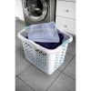 2 Bushel Lamper Plastic Laundry Basket with Silver Handles, White, 2 Pack