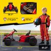 24V Electric Go Kart with Dual 150W Motors, Adjustable Seat & 11.2MPH High Speed, Slow Start, 5-Point Harness, Red