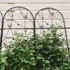 4 Pack Metal Garden Trellis 86.7" x 19.7" Rustproof Trellis for Climbing Plants Outdoor Flower Support Butterfly Deco Black