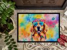 NEW Golden Retriever Hippie Dawg Doormat Front Door Mat Indoor Outdoor Rugs for Entryway, Non Slip Washable Low Pile, 18H X 27W