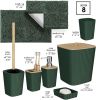 Bathroom Set - Hunter Green Bathroom Accessories Set, 6PC Bathroom Accessory Set, Bathroom Sets with Bathroom Rugs, Toilet Brush