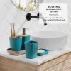 Bathroom Set - Teal Bathroom Accessories Set, 6PC Bathroom Accessory Set, Bathroom Sets with Bathroom Rugs, Toilet Brush, Trash Can & Soap Dispenser
