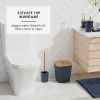 Bathroom Set - Navy Blue Bathroom Accessories Set, 6PC Bathroom Accessory Set, Bathroom Sets with Bathroom Rugs, Toilet Brush