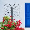 4 Pack Metal Garden Trellis 71" x 19.7" Rustproof Trellis for Climbing Plants Outdoor Flower Support Bird Deco Black