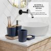 Bathroom Set - Navy Blue Bathroom Accessories Set, 6PC Bathroom Accessory Set, Bathroom Sets with Bathroom Rugs, Toilet Brush