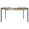 Gazebo with Louvered Roof 9.8'x13.1' Taupe Fabric and Aluminum