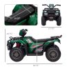 Aosom Green 12V Kids ATV Electric 4-Wheeler Ride-On Toy with Music LED Headlights Forward Backward Function for Ages 3-5