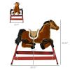 Spring Rocking Horse Light Brown Realistic Sounds for Kids Over 3 Years Ride-On Toy