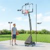Portable Basketball Hoop Outdoor, 8-10ft Adjustable Basketball Goal, 47 Inch Shatterproof Backboard, Hand-Crank Lift
