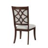 Traditional Dining Side Chairs Set of 2pc, Cherry Finish Wooden Beige Upholstered Seat Formal Chairs Dinng Room Furniture
