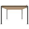 Gazebo with Louvered Roof 9.8'x13.1' Taupe Fabric and Aluminum