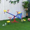 Outsunny Kids Seesaw Swivel Teeter Totter with 360° Spinning, 4 Seater Seesaw Outdoor Playground Equipment for Backyard