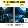 Tripod Projector Screen with Stand 60 inch 16:9 4K HD Projection Screen Stand Wrinkle-Free Height Adjustable Portable Screen for Projector Indoor & Ou