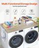 Washer Dryer Countertop, 54" x 27" Wooden Washer and Dryer Countertop, Water-Resistant Laundry Machine Topper Cover with Anti-Slip Pads