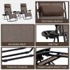 Outsunny Zero Gravity Chair Set with Side Table, Folding Reclining Chair with Cupholders & Pillows, Adjustable Lounge Chair for Pool, Backyard, Lawn