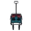 Collapsible Foldable Wagon Cart with strapping system Beach Wagon Utility Cart Utility Wagon Grocery Cart for for Camping Shopping Sports Gardeing Fis