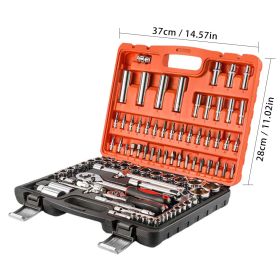 94 Pieces, Test Current Pen,Crosshead Screwdriver,Flathead Screwdriver,Safety Hammer,Allen Wrench,Aluminum Flashlight,Multi Functional Scissors,Black