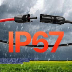 50FT Solar Panel Extension Wire With Female & Male Connectors 10AWG 1 Pair (Option: Multicolor)