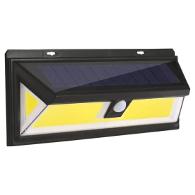 Solar Lights 180 LEDs Solar Wall Light Outdoor Motion Sensor Lamp IP65 Waterproof 120 Degree Sensing 270 Degree Wide Lighting Angle (Color: Black)