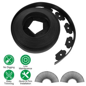32.8FT&60FT&100FT Options - 1Pc No-dig Garden Edging Kit Plastic Garden Border With 30&54&90Pcs Stakes 2In Tall Border Edging For Garden Lawn Yar (Option: 100FT)