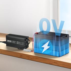12V 20A Lithium Battery Charger 14.6V AC-DC LiFePO4 Smart Charger For RV (Option: Black)