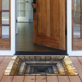 3D Optical Illusion Doormat - Non-slip Rubber Backing, Easy To Clean And Durable, Suitable For Indoor/outdoor Use, Fantastic Stone Step Design, P (Option: 2416)