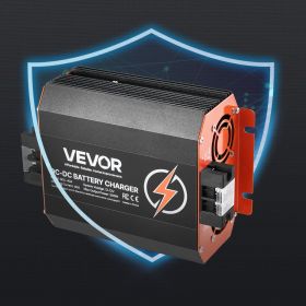 12V 40A DC To DC Charger Battery Charger 500W For Lead-Acid And Lithium AGM GEL (Option: Black)
